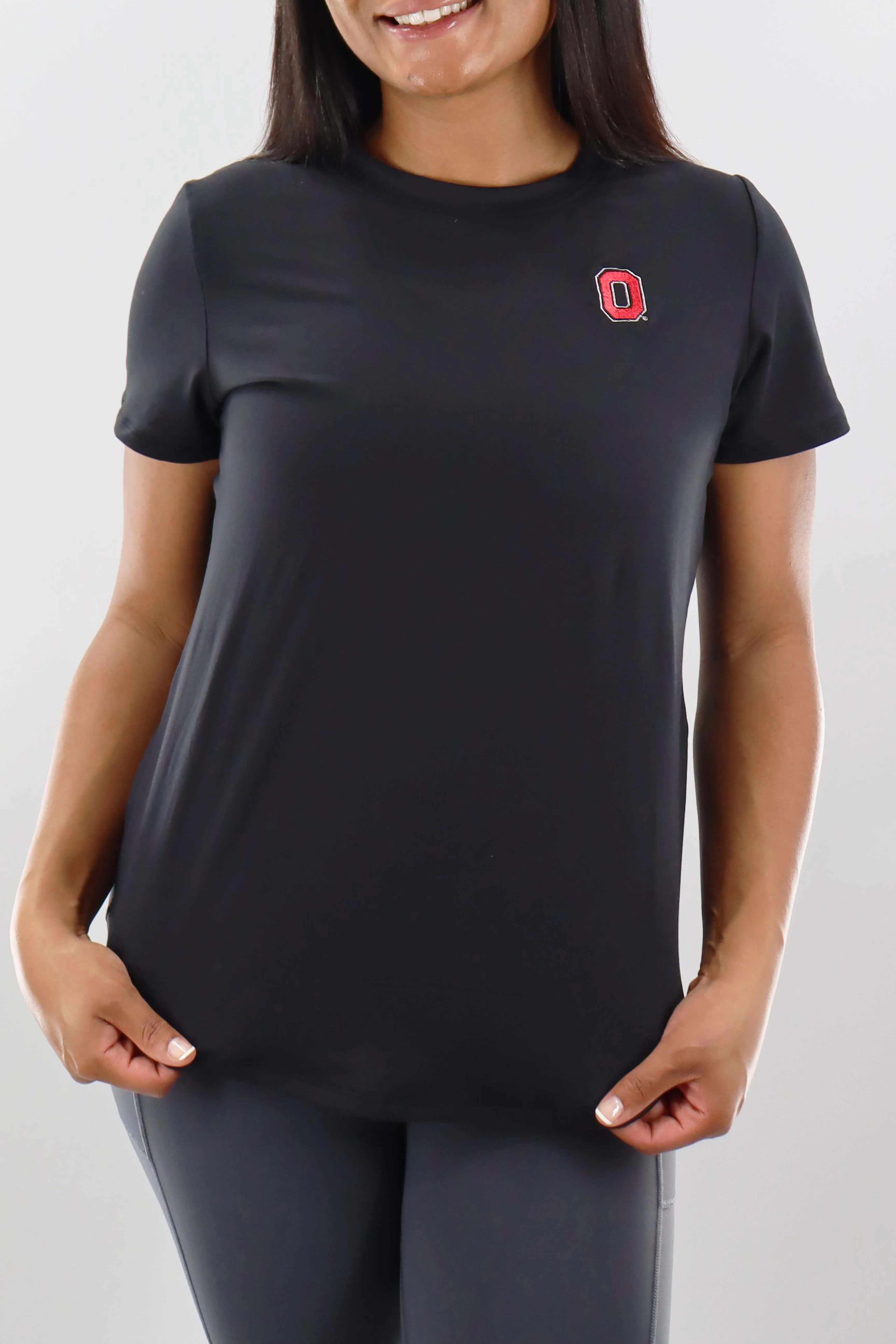 1310 -Ohio State Womens Open Back Short Sleeve Tee- Black