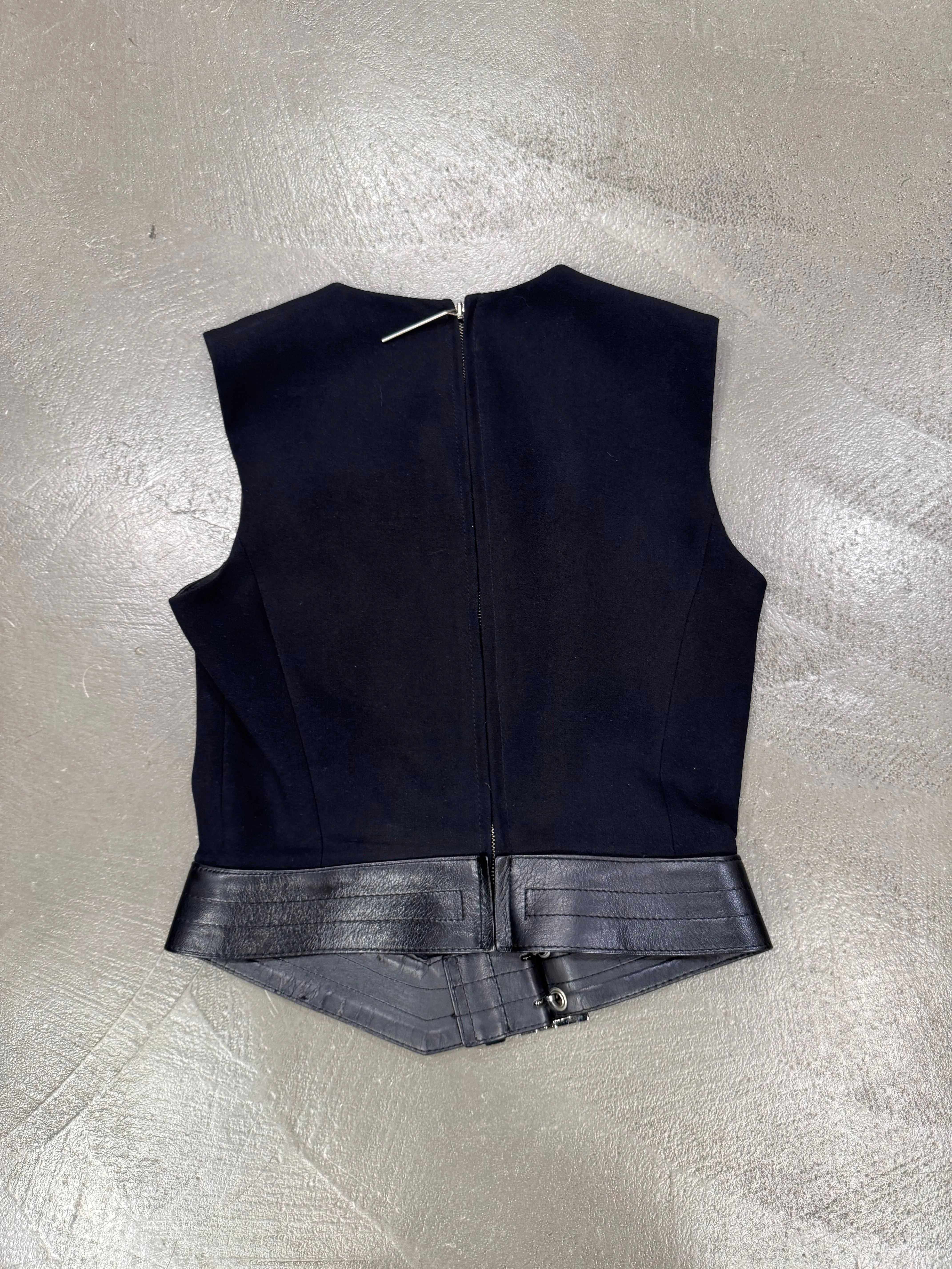 1990s Dirk Bikkembergs backzip vest with leather belt