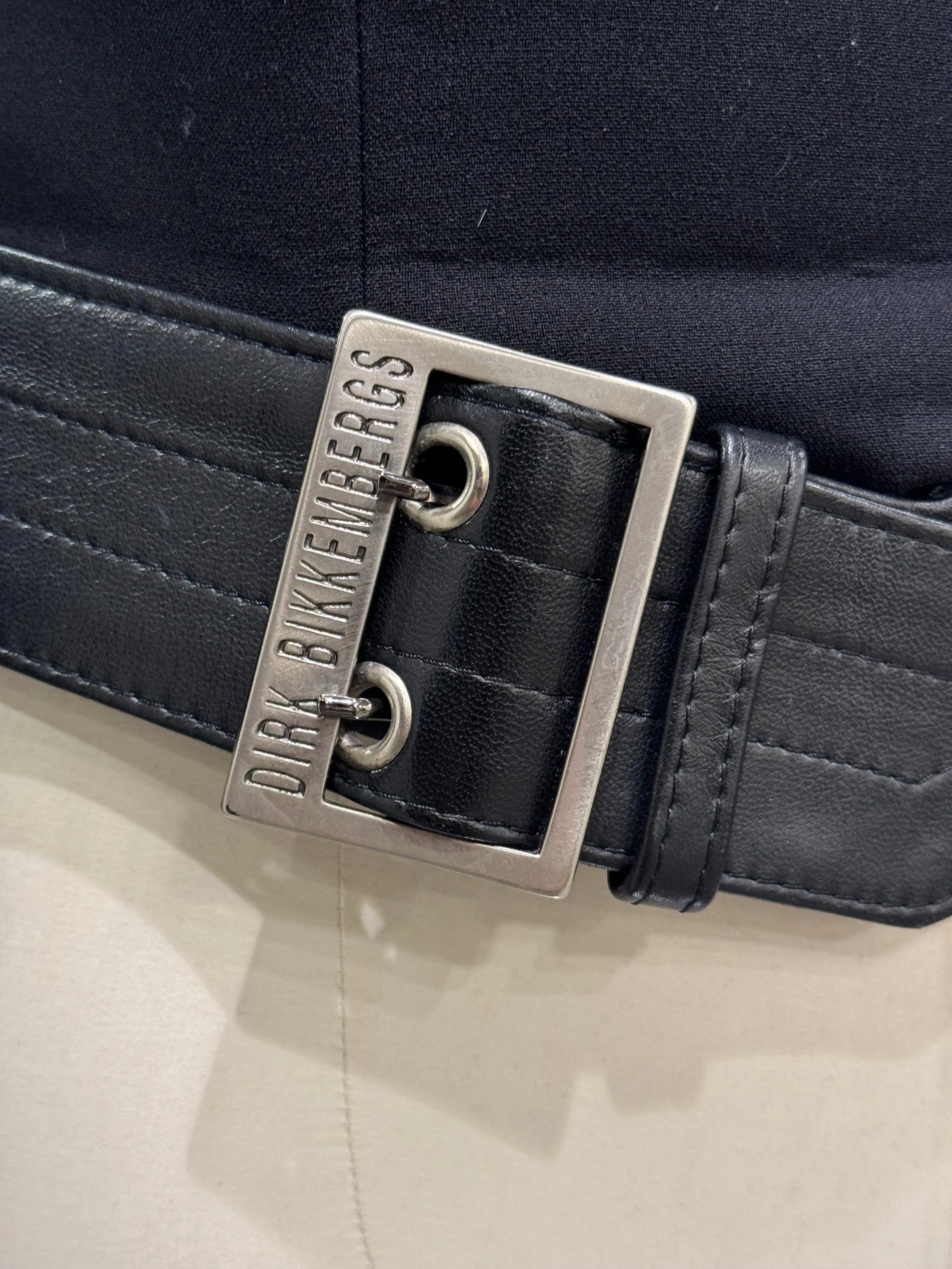 1990s Dirk Bikkembergs backzip vest with leather belt