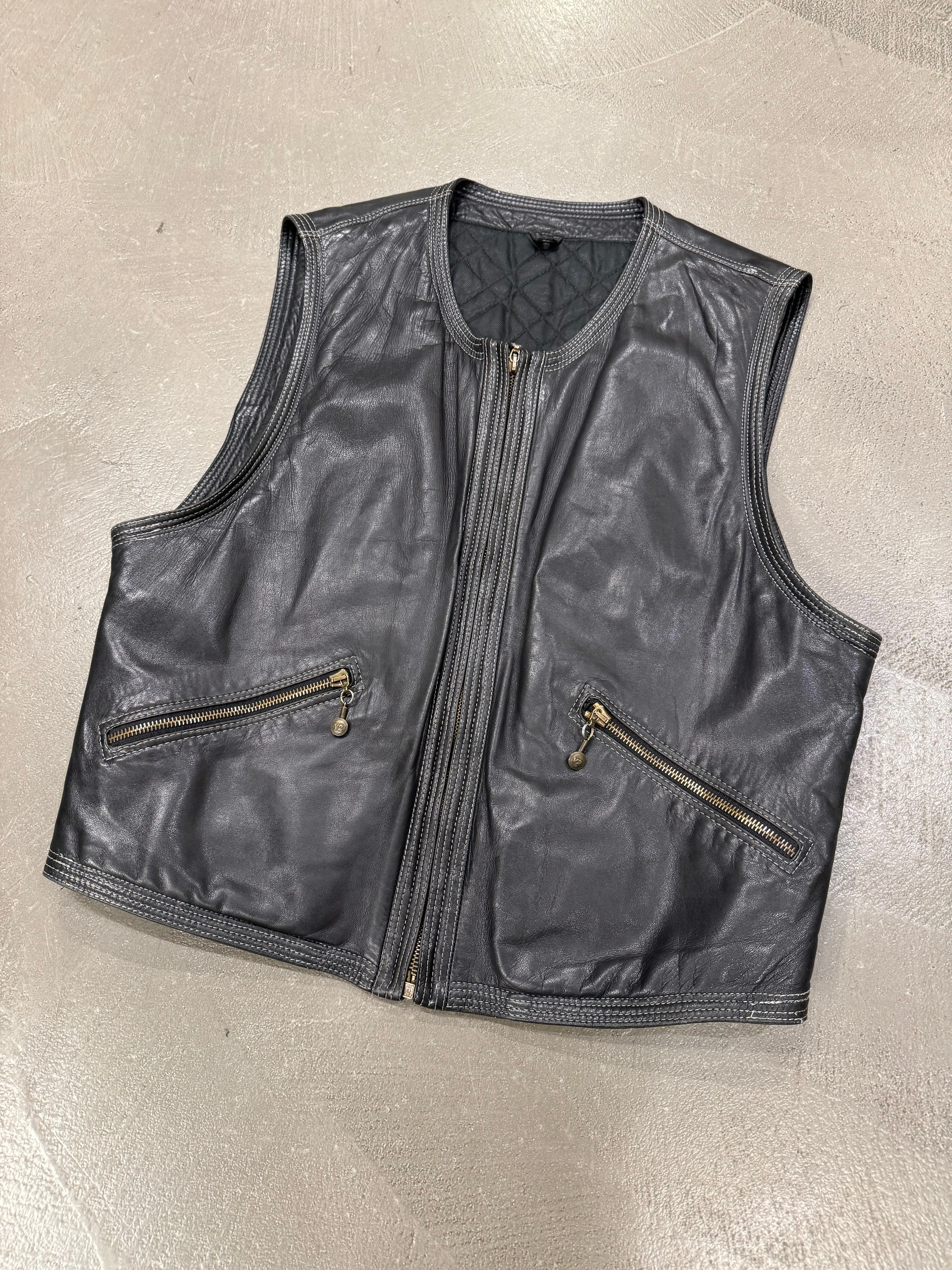 1990s GIANNI Versace “Adonis Hasselt” leather vest