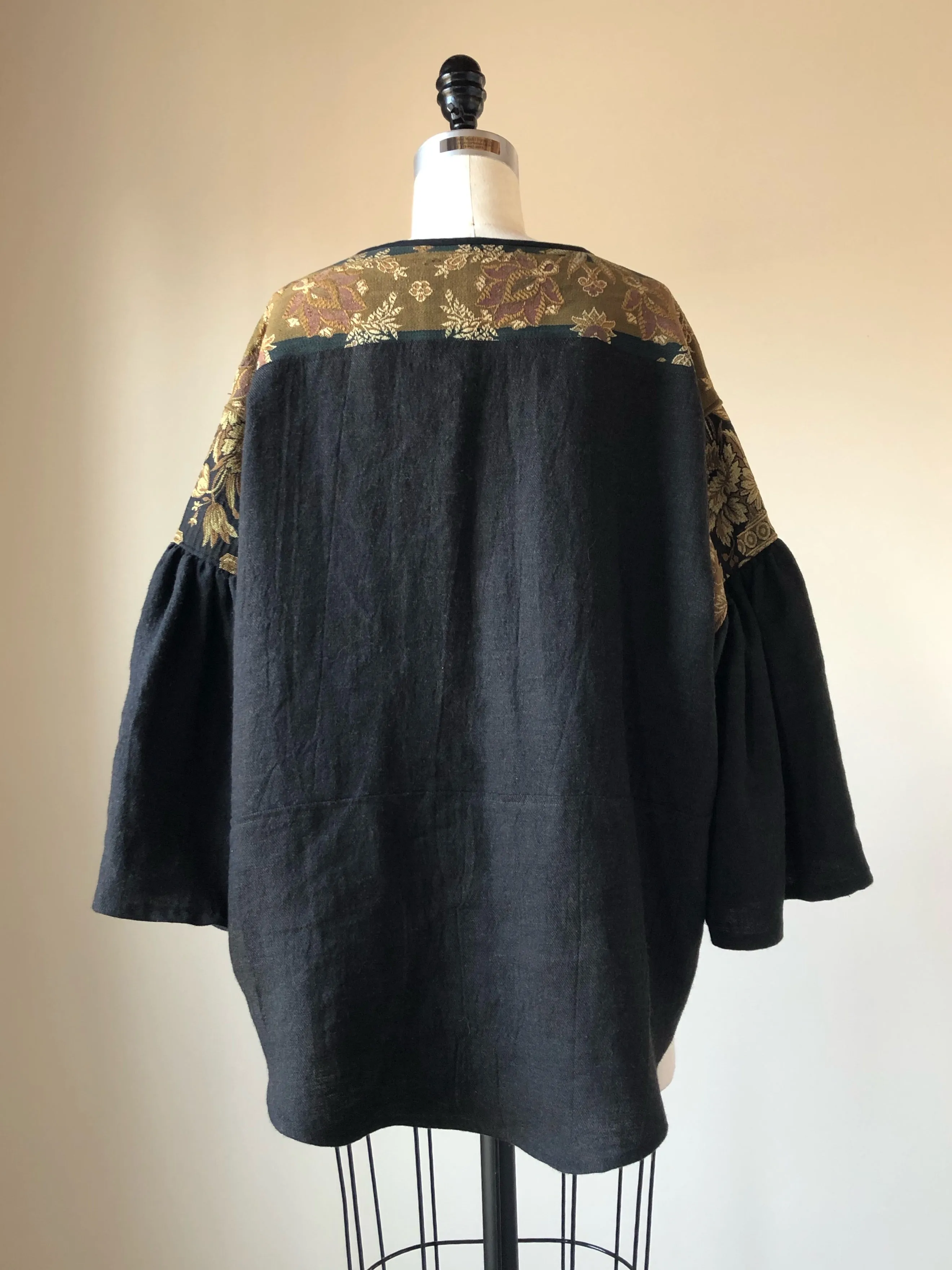 19th century jacobean french jacquards patched big shirt