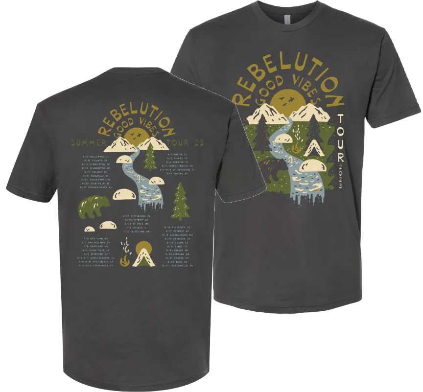 2023 Good Vibes Summer Tour Tee (Charcoal)