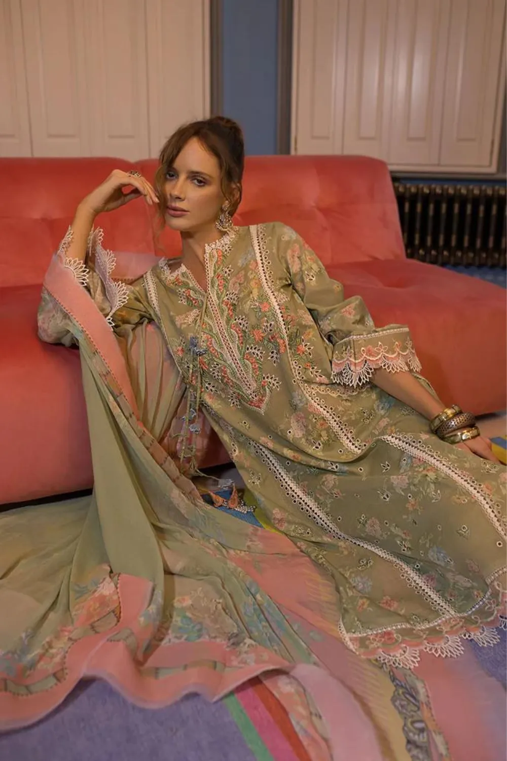 3PC Digital Print LAWN Q601