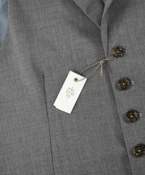 $445 ELEVENTY - *WOOL* Lapel Collared Gray Waistcoat Vest - 40R (M)