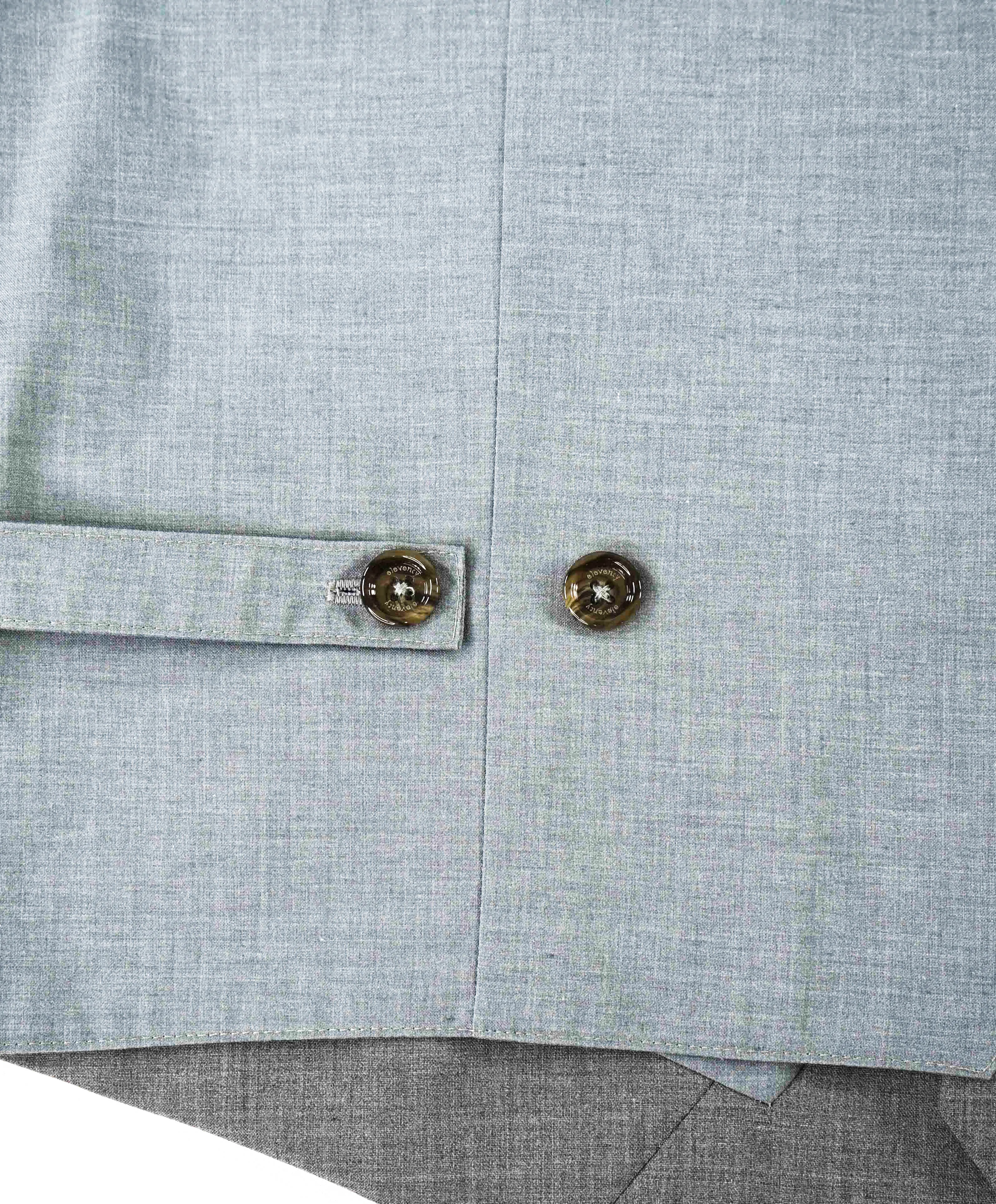 $445 ELEVENTY - *WOOL* Lapel Collared Gray Waistcoat Vest - 40R (M)