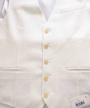 $495 ELEVENTY - *COTTON/LINEN* White Textured Waistcoat Vest - 40R