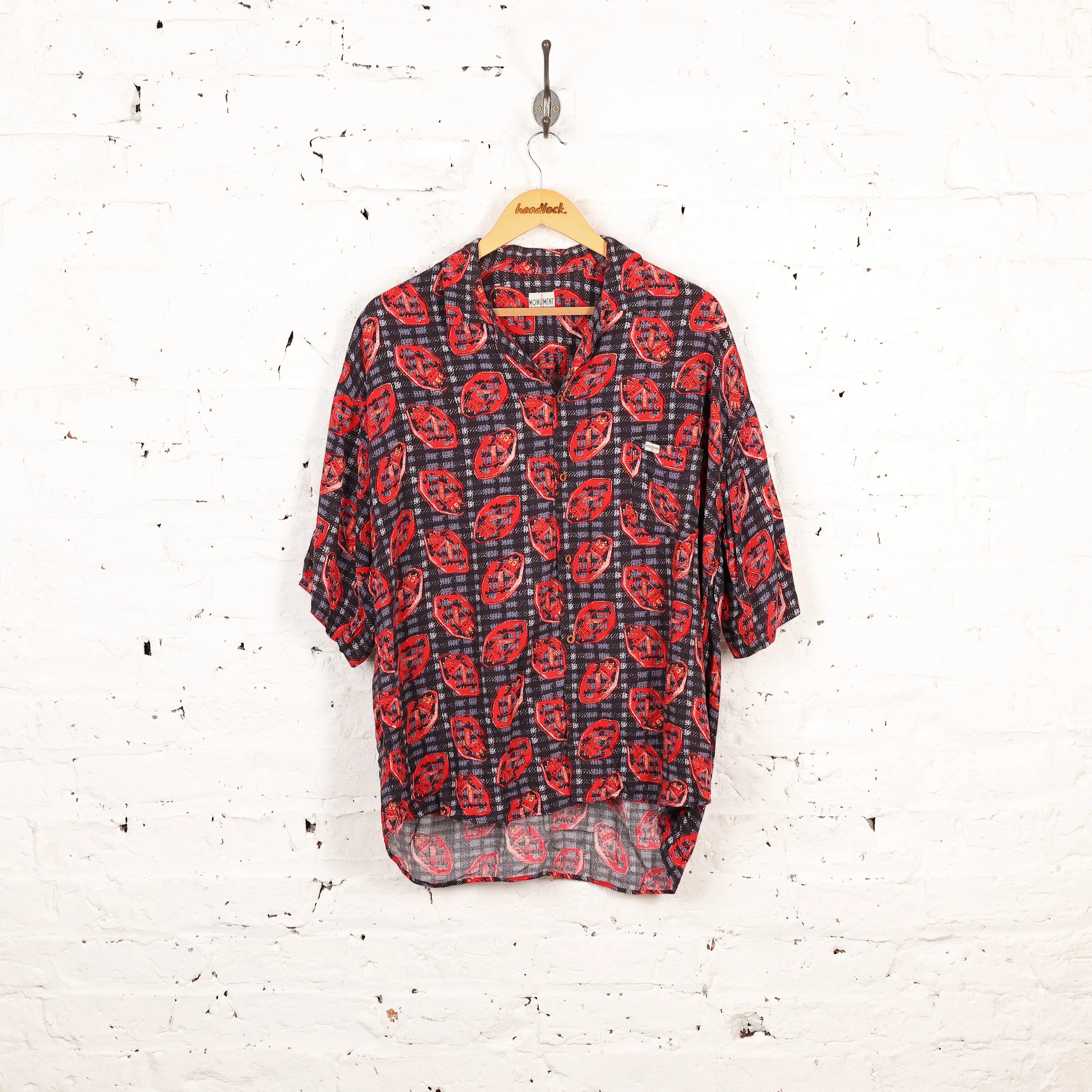 90s Pattern Party Shirt - Grey - M