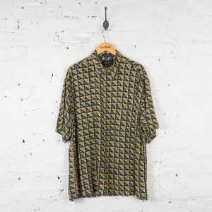90s Pattern Shirt - Beige/Blue - XL