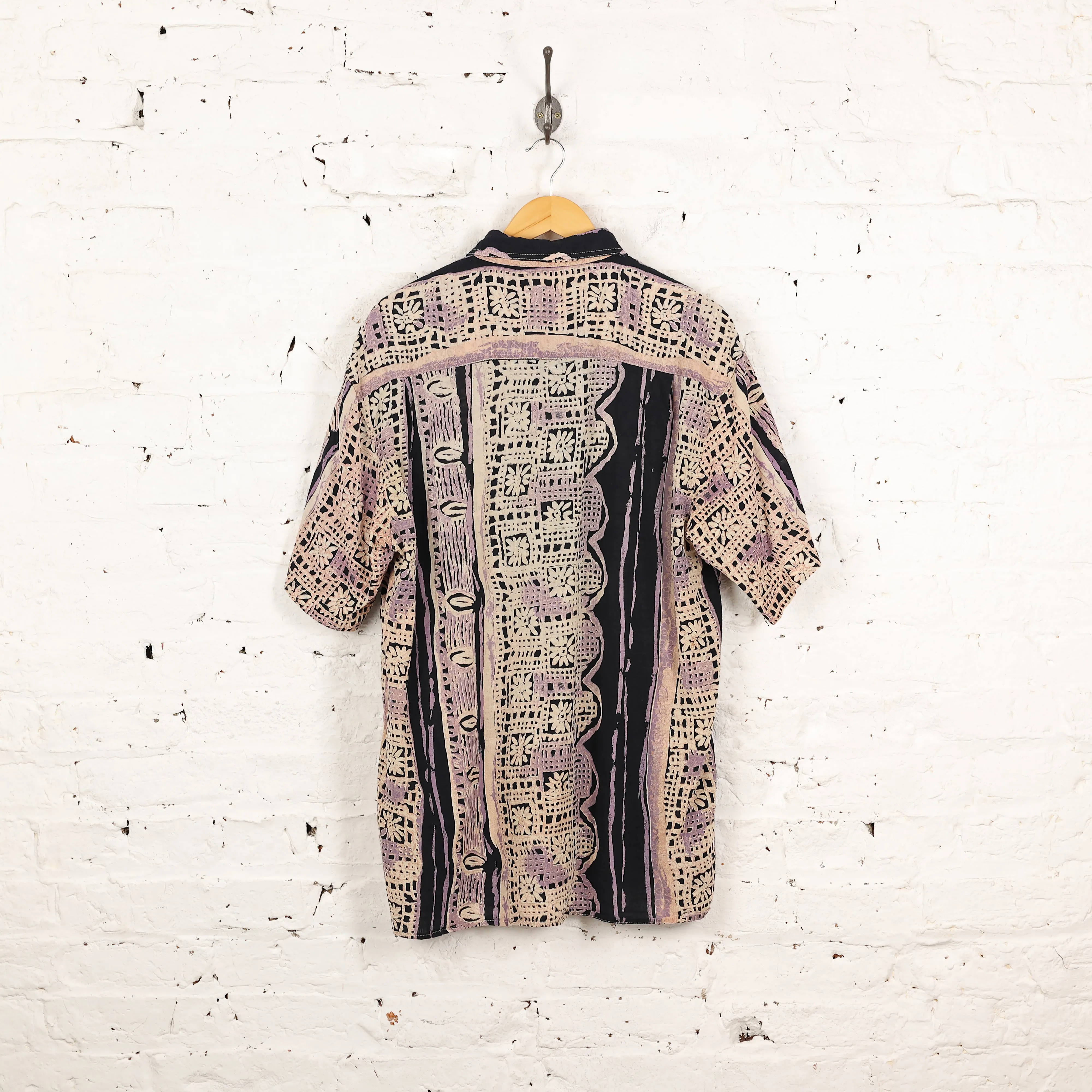 90s Pattern Shirt - Blue - L