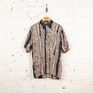 90s Pattern Shirt - Blue - L
