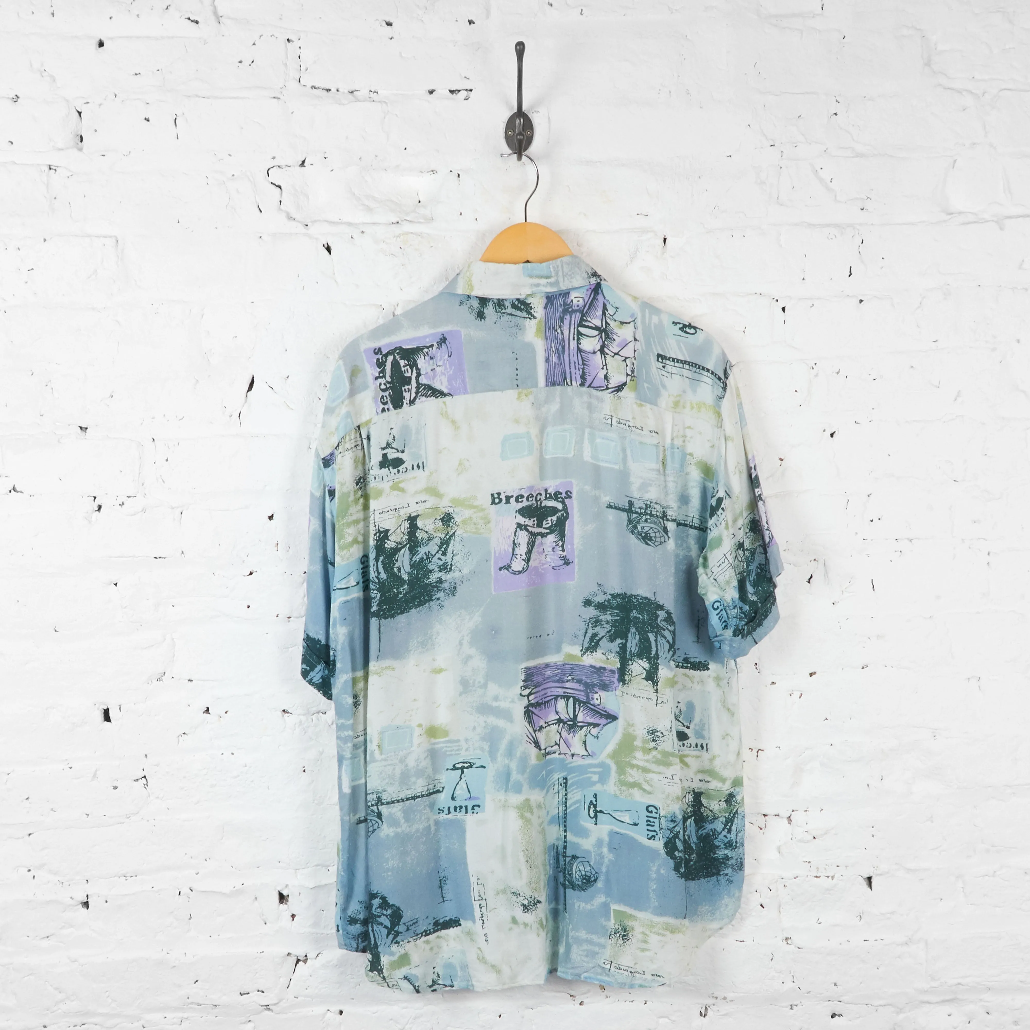 90s Pattern Shirt - Blue/Purple - XL