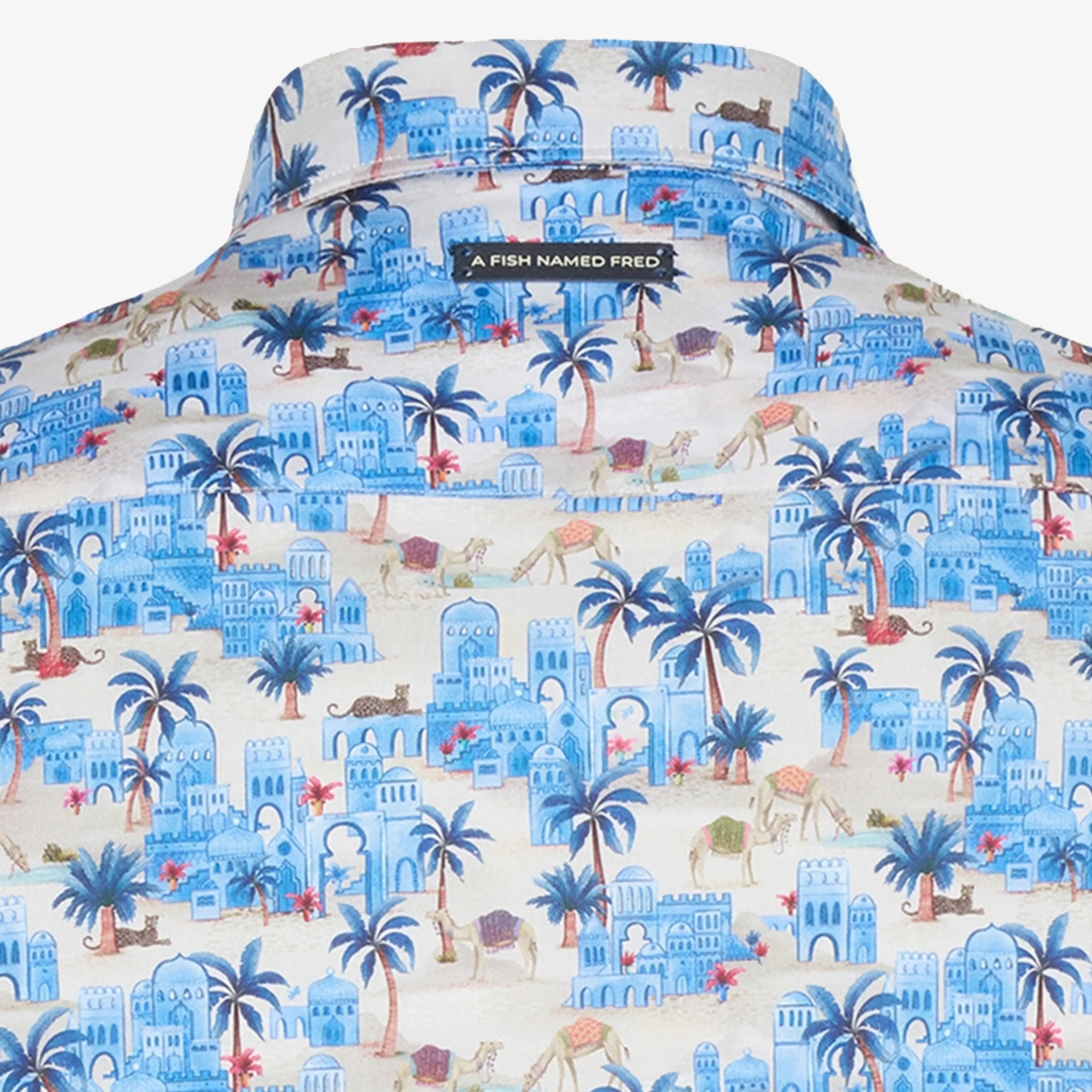 A Fish Named Fred Oasis Short Sleeve Shirt - Cobalt Blue