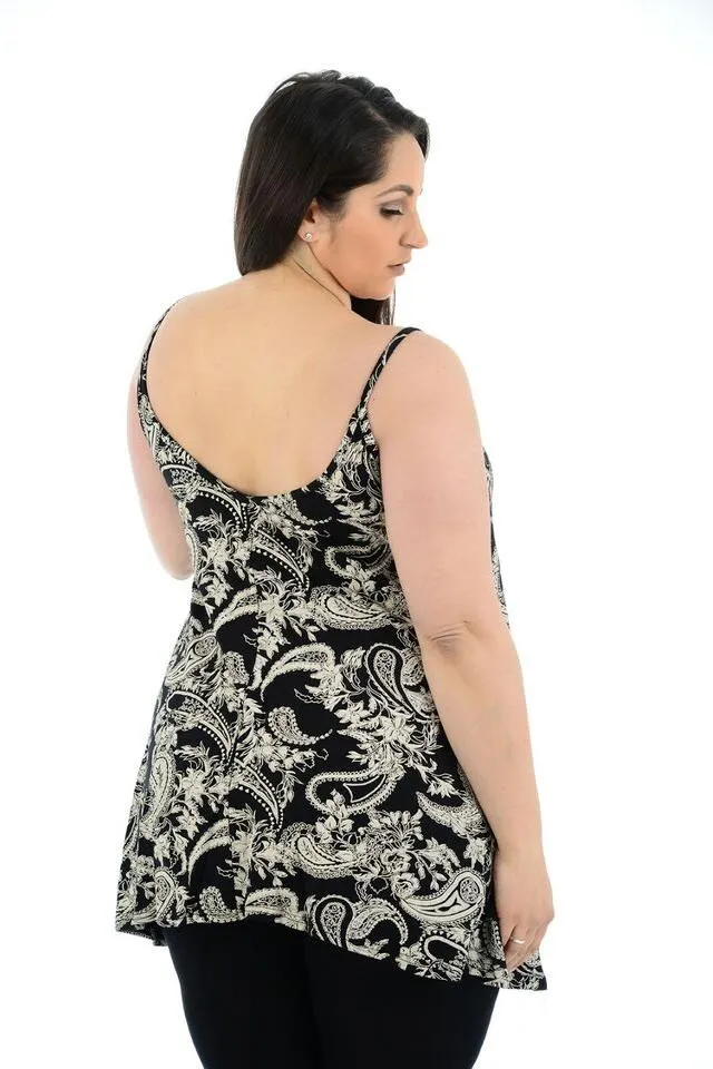Abstract Animal Paisley Print Vest Top