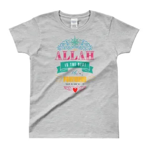 Allah is The Best Provider T Shirt Grey Modern Islamic T Shirt for Women
