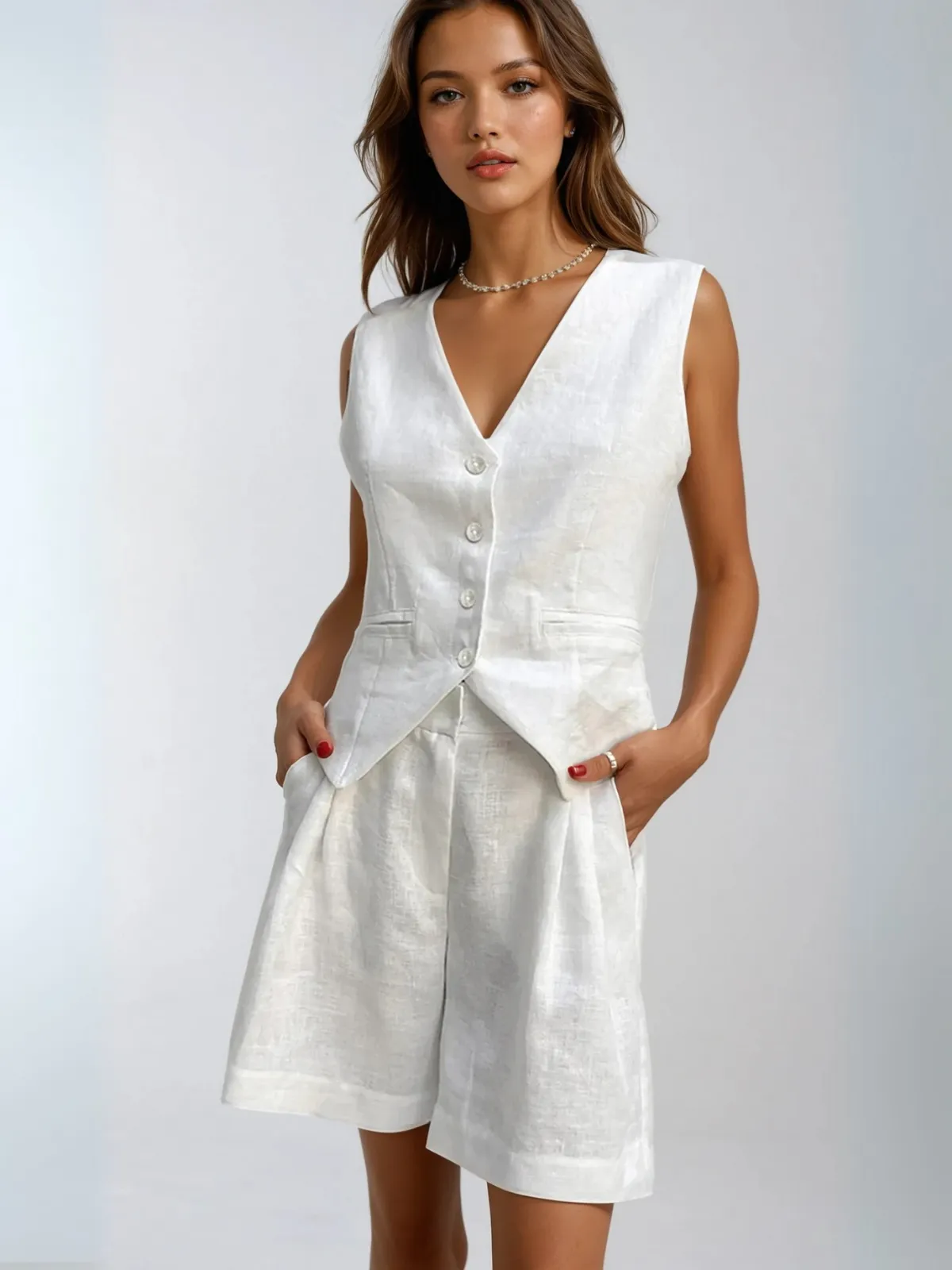 Always Casual Vest & Shorts Matching Suit