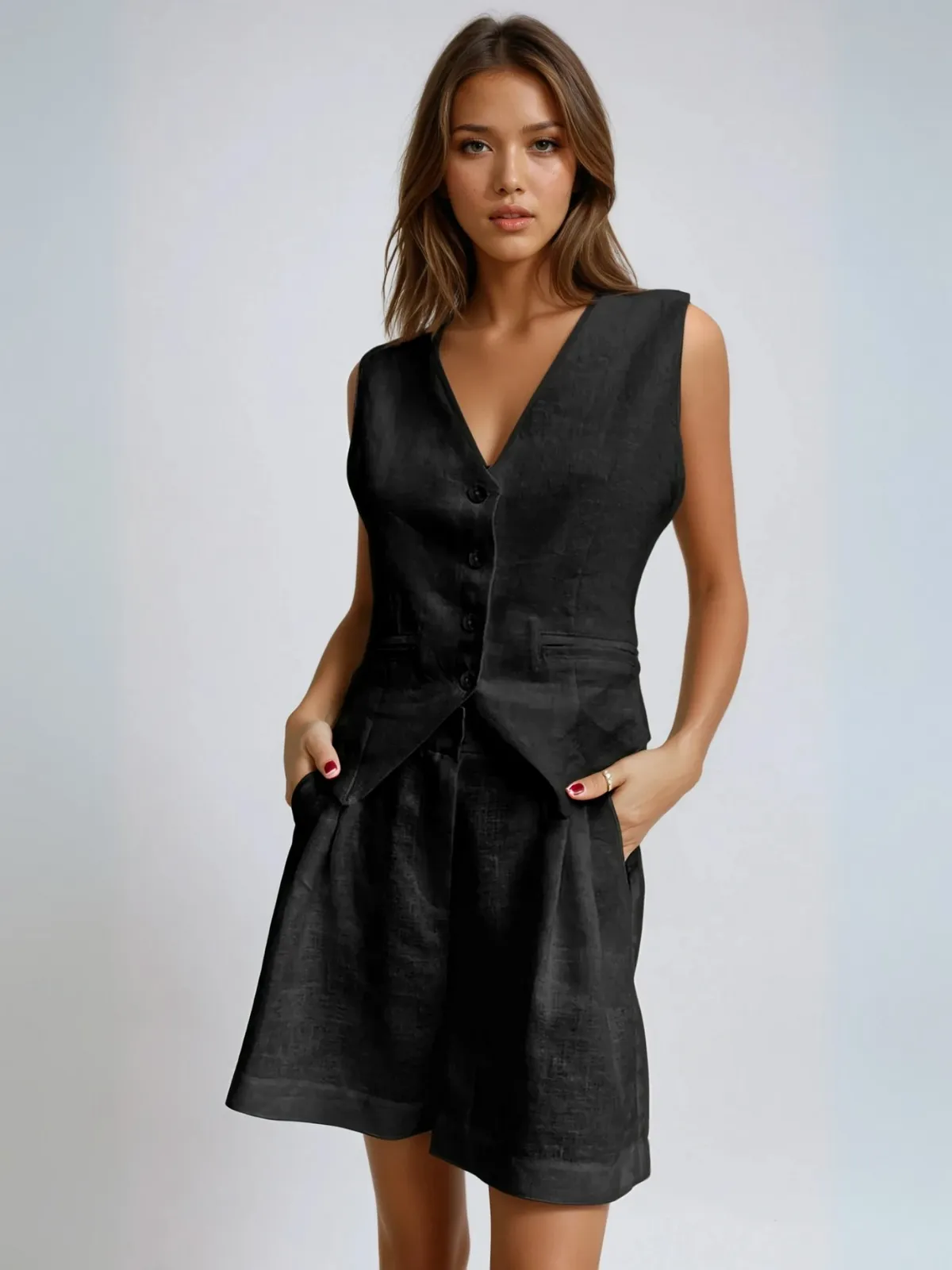 Always Casual Vest & Shorts Matching Suit