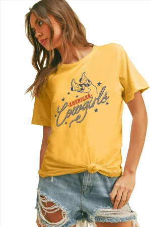 AMERICAN COWGIRLS TEE - GOLD