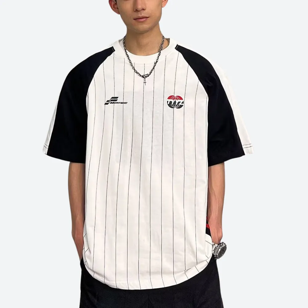 American Loose EmbroidEred Lapel T-shirt