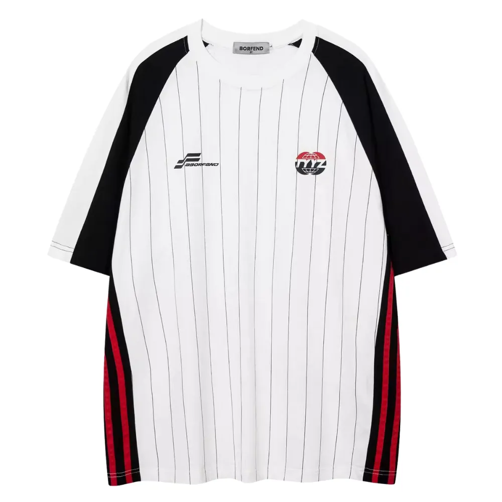 American Loose EmbroidEred Lapel T-shirt