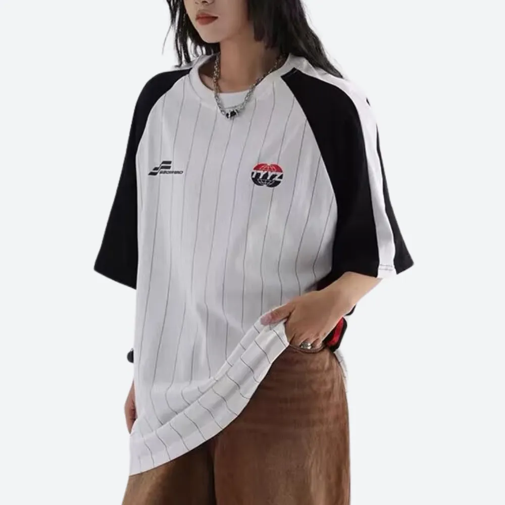 American Loose EmbroidEred Lapel T-shirt