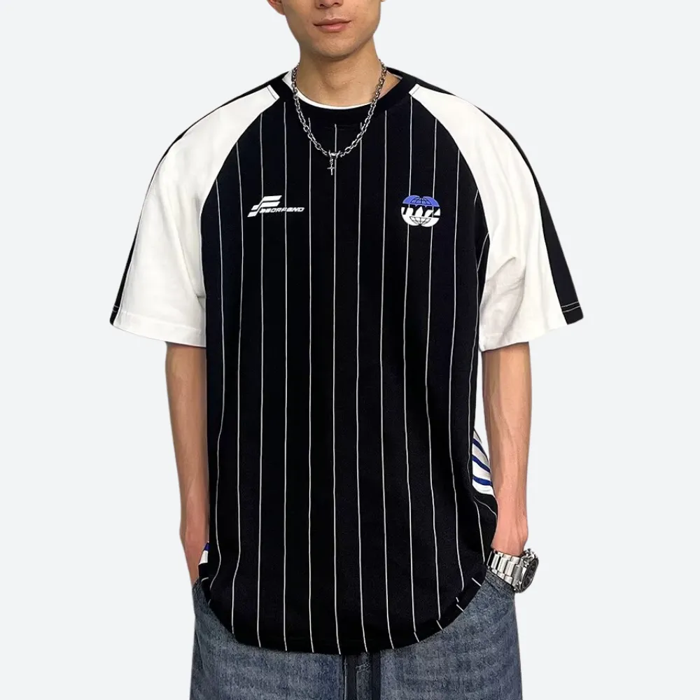American Loose EmbroidEred Lapel T-shirt