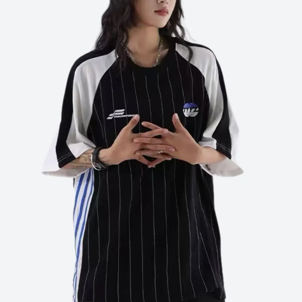 American Loose EmbroidEred Lapel T-shirt
