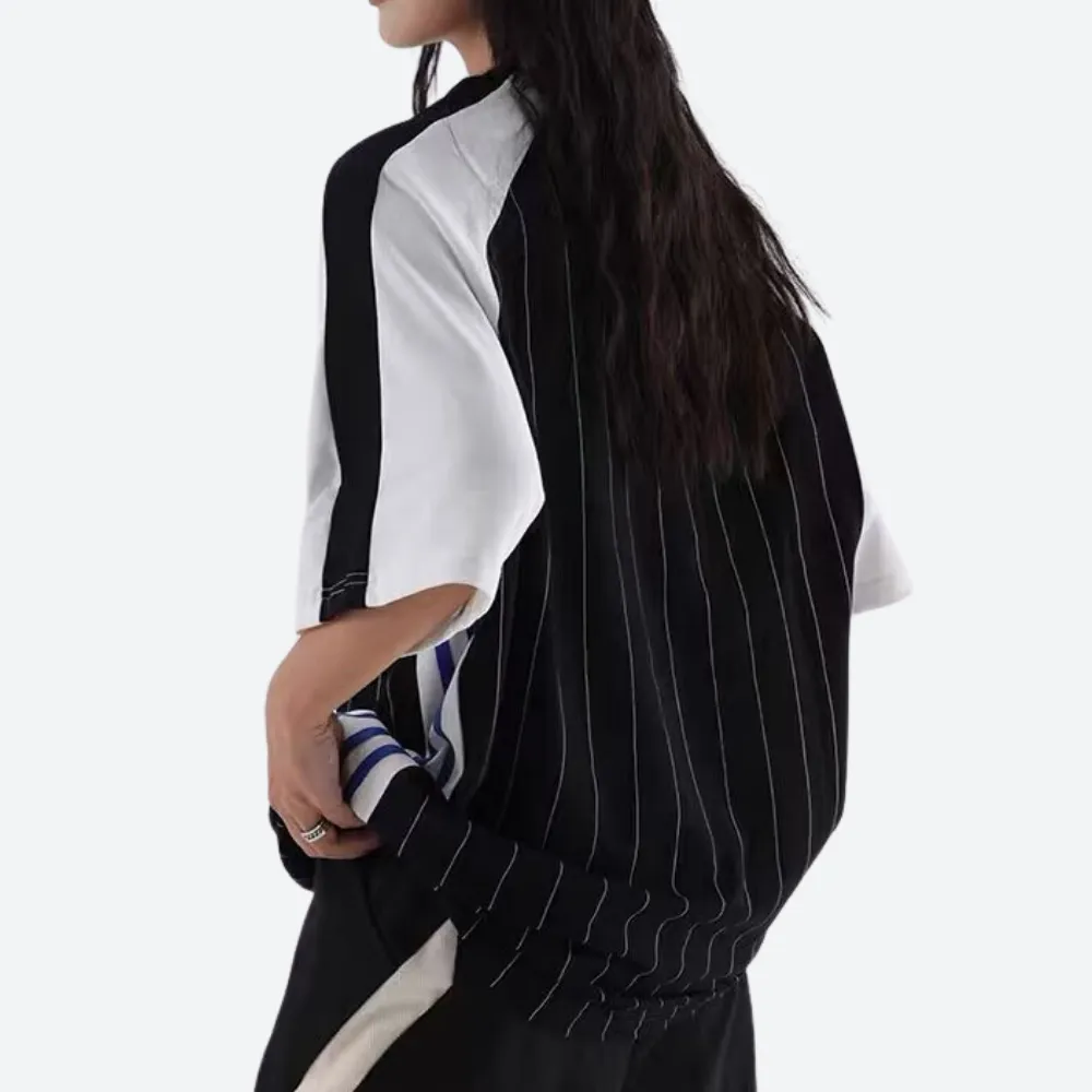 American Loose EmbroidEred Lapel T-shirt