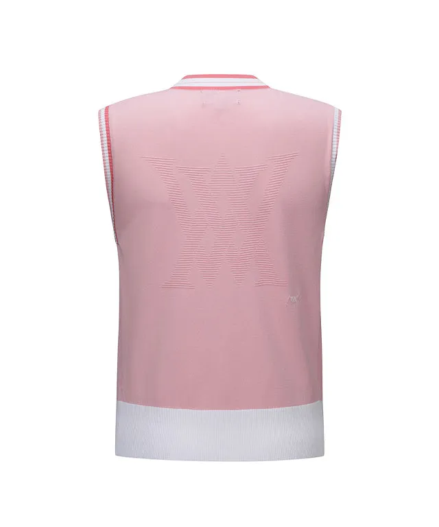 ANEW Golf: Women V-Neck Sweater Vest - Light Pink