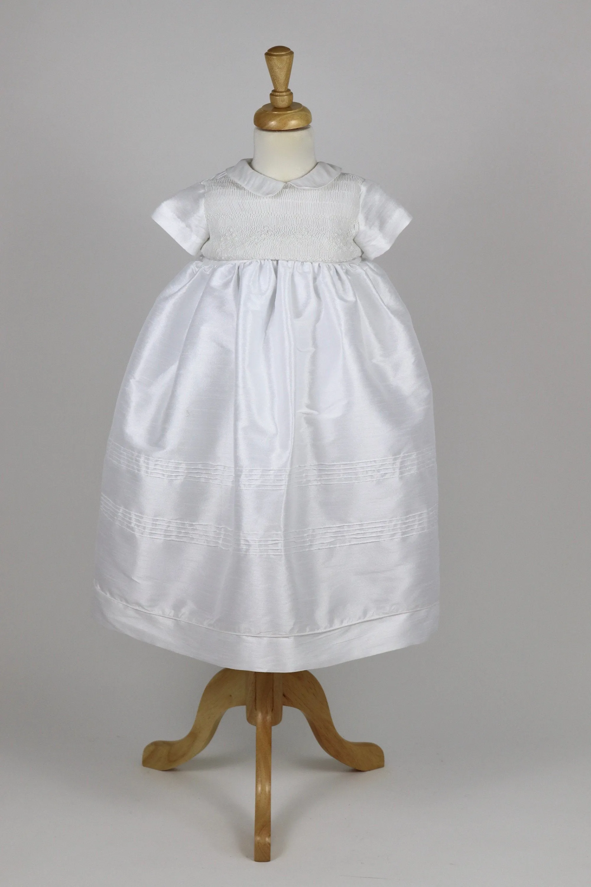 Baby Boy Christening Gown Romper with Detachable Skirt,  Ivory Shantung, Baptism Outfit,  Blessing Boy, Dedication Baby Boy Personalized