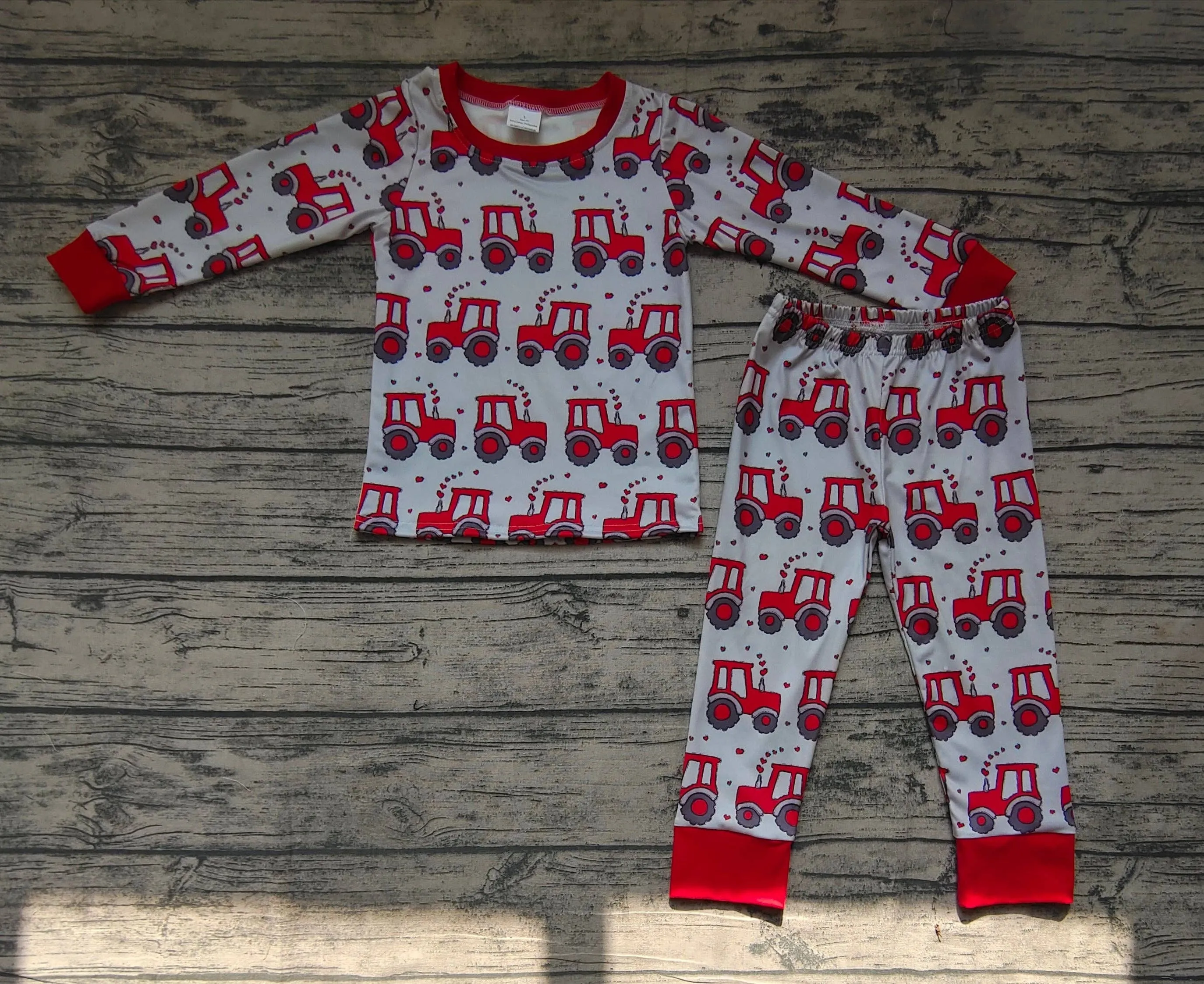 Baby Boys Valentines Tractor Tee set