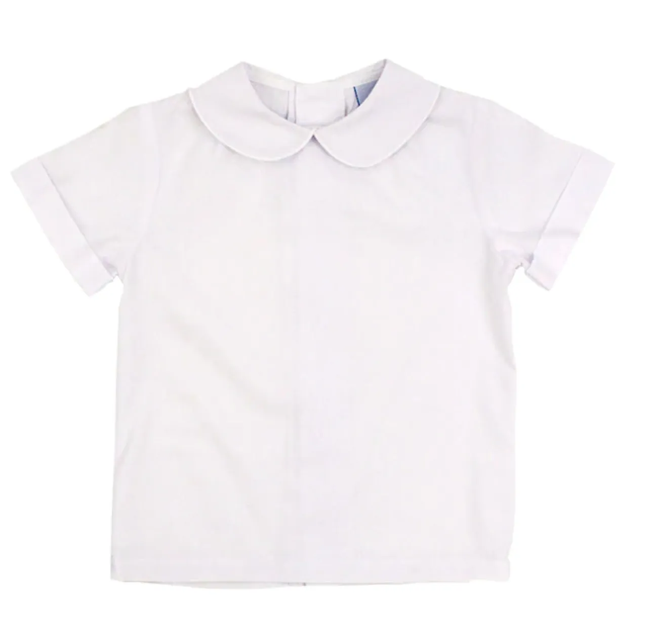 Bailey Boys Short Sleeve Piped Shirt - White Button Back