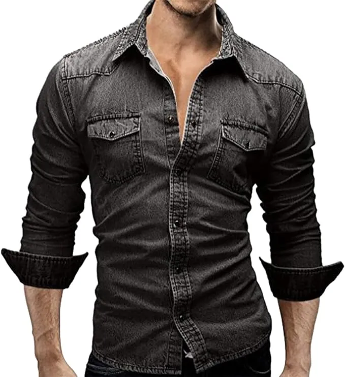 Basil – Smart-Casual Men's Jeans Shirt