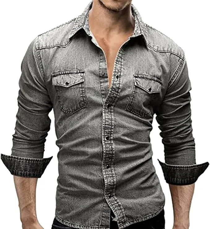 Basil – Smart-Casual Men's Jeans Shirt