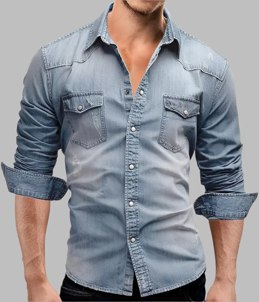 Basil – Smart-Casual Men's Jeans Shirt
