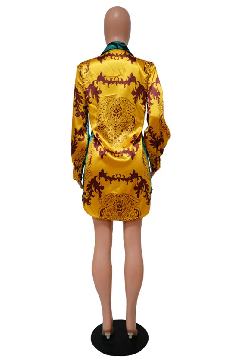 BG0514 Graphic Mini Shirt Dress