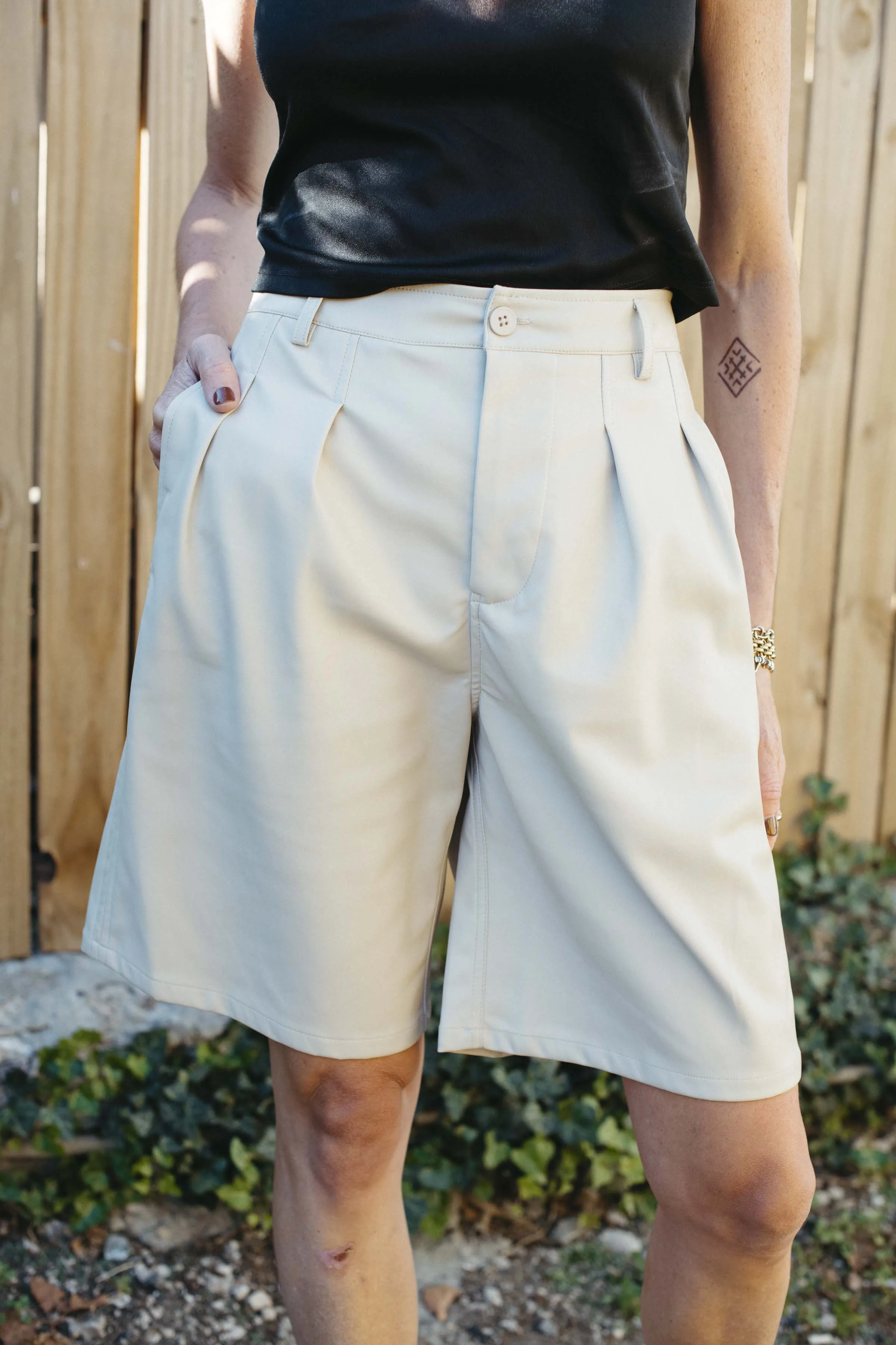 Bianca Pleather Bermuda Pants