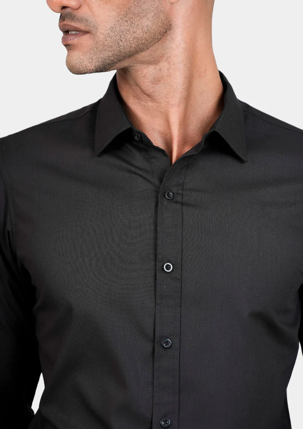 Black Egyptian Cotton Broadcloth Shirt
