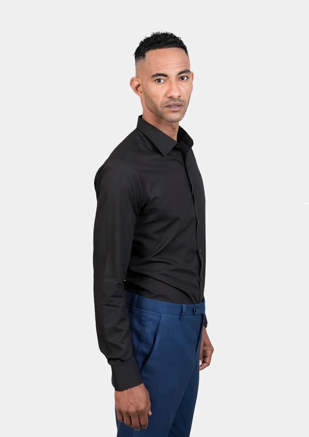 Black Egyptian Cotton Broadcloth Shirt