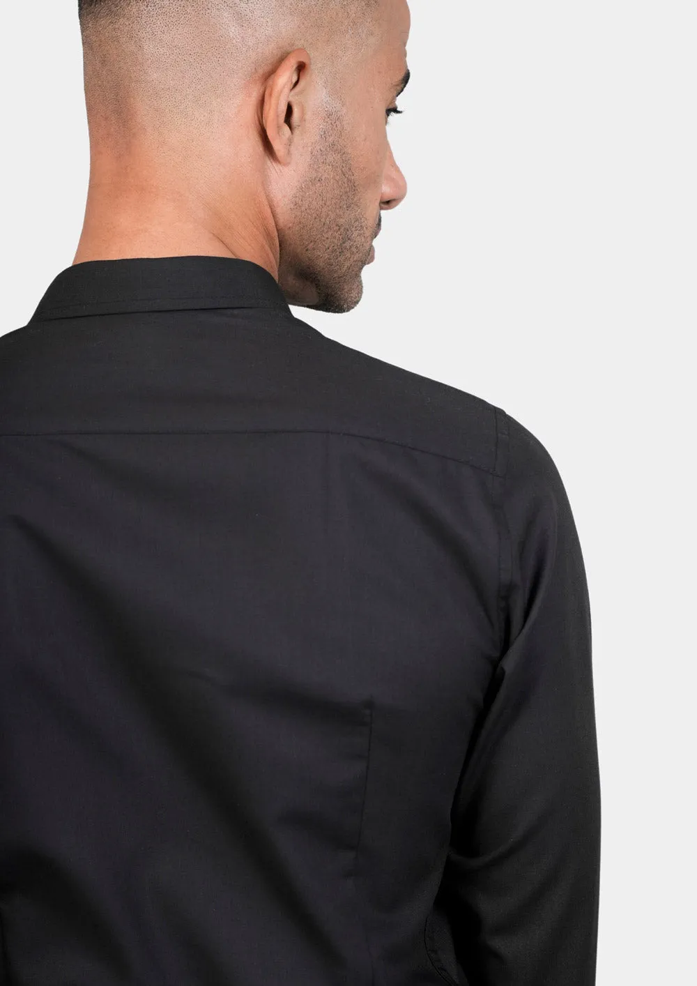 Black Egyptian Cotton Broadcloth Shirt