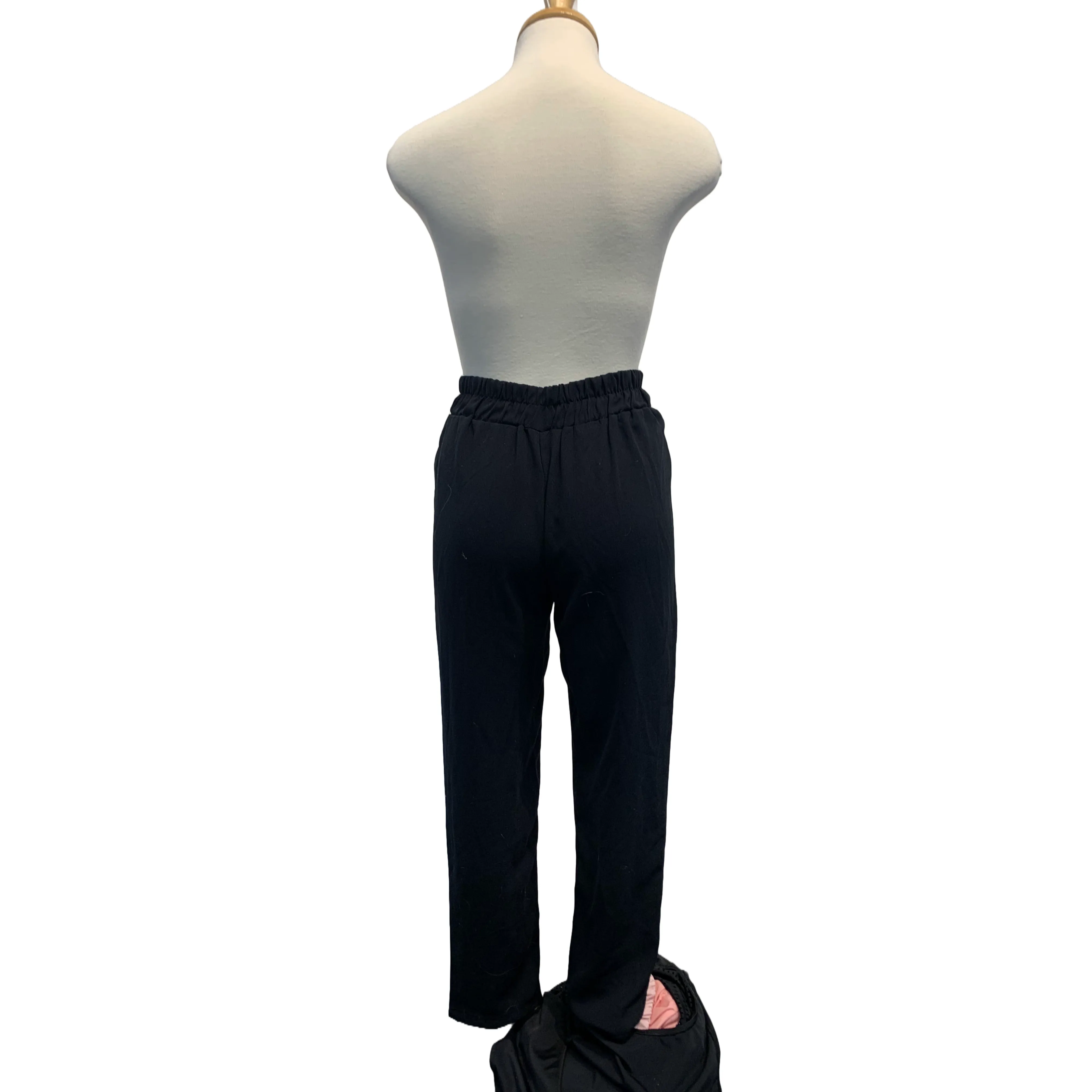 Black Front-tie Pants