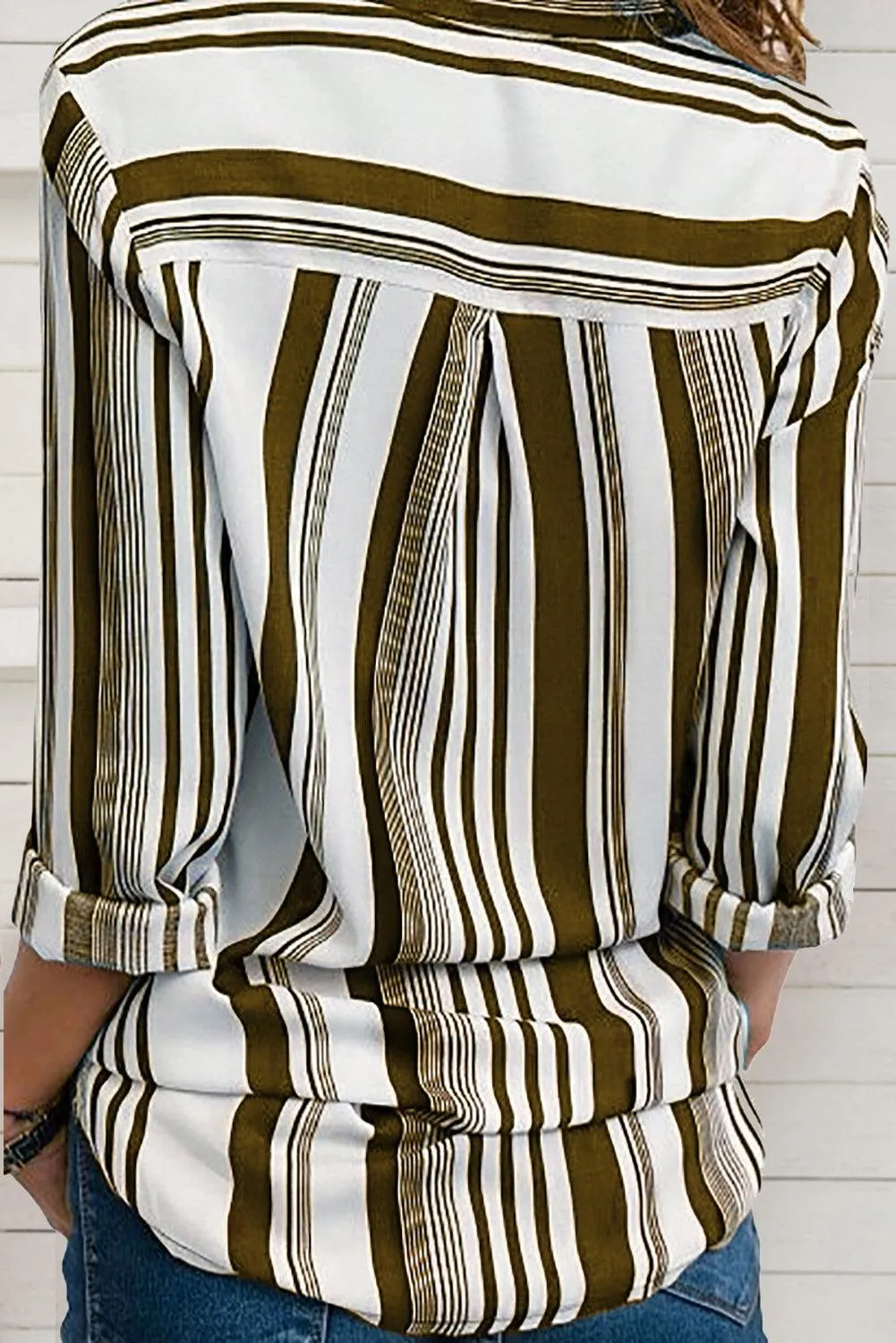 Blue Striped Modern Women Shirt