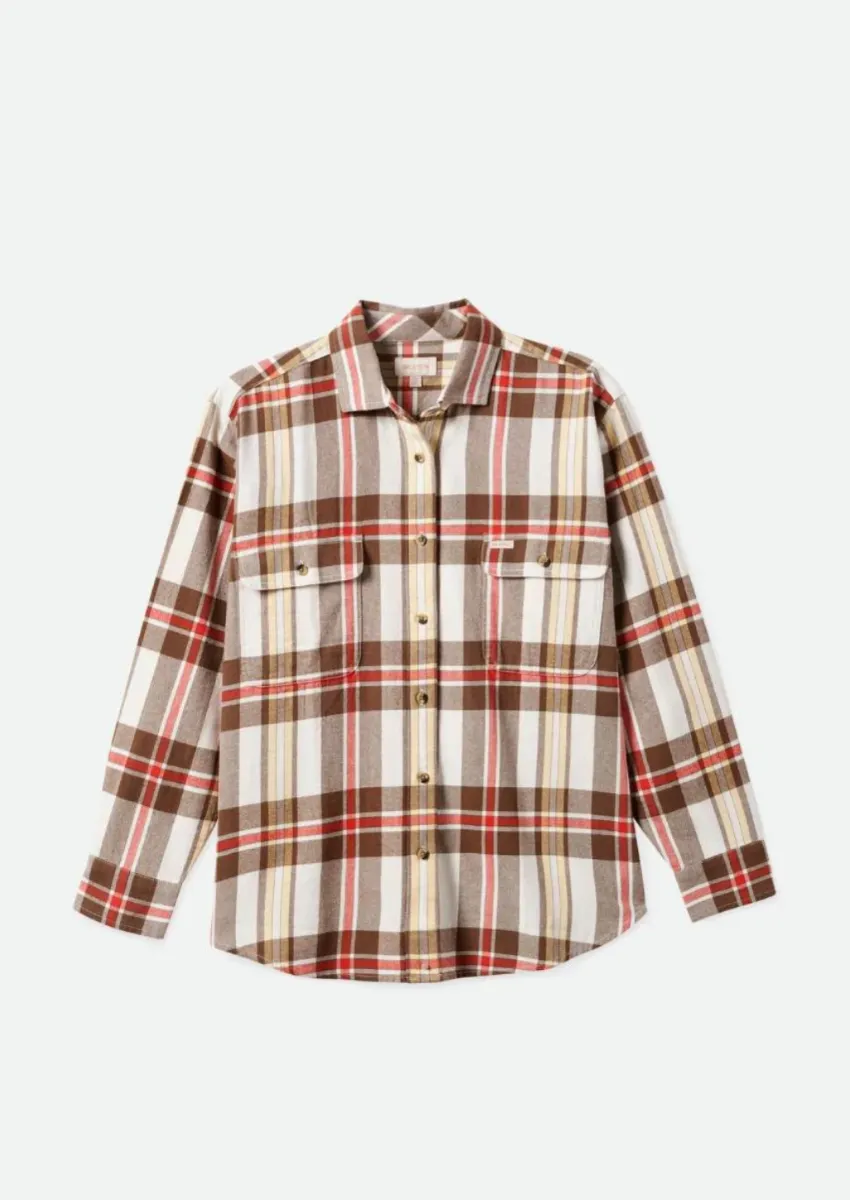 Bowery Flannel Off White/ Dark Earth