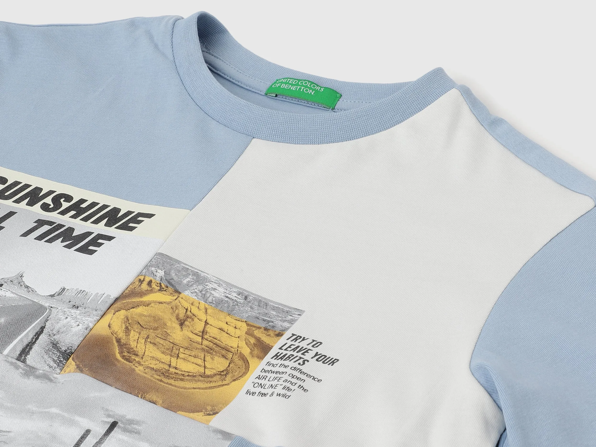 Boxy Fit Round Neck Graphic Print T-Shirt