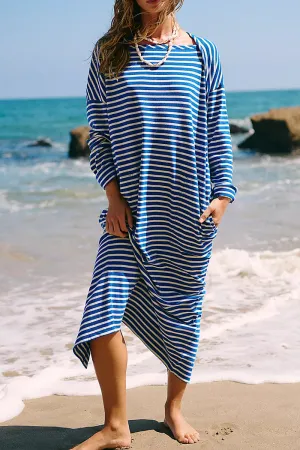 BS3299 Stripe Casual Long Dress