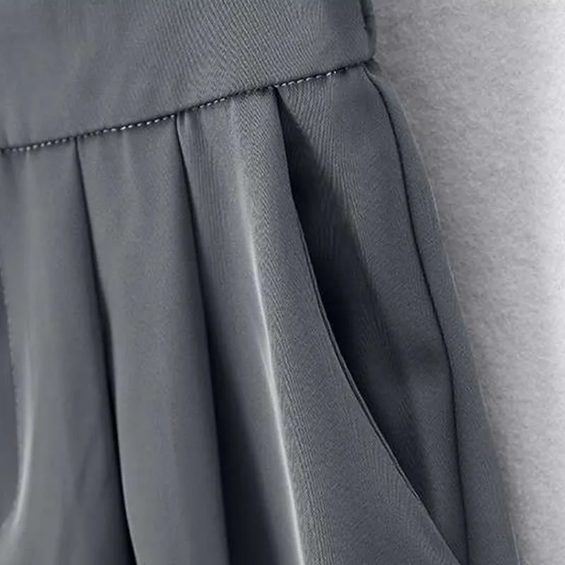 Buddha Stones Summer Casual Zipper Button Loose Plain Cotton Linen Women's Shorts With Pockets