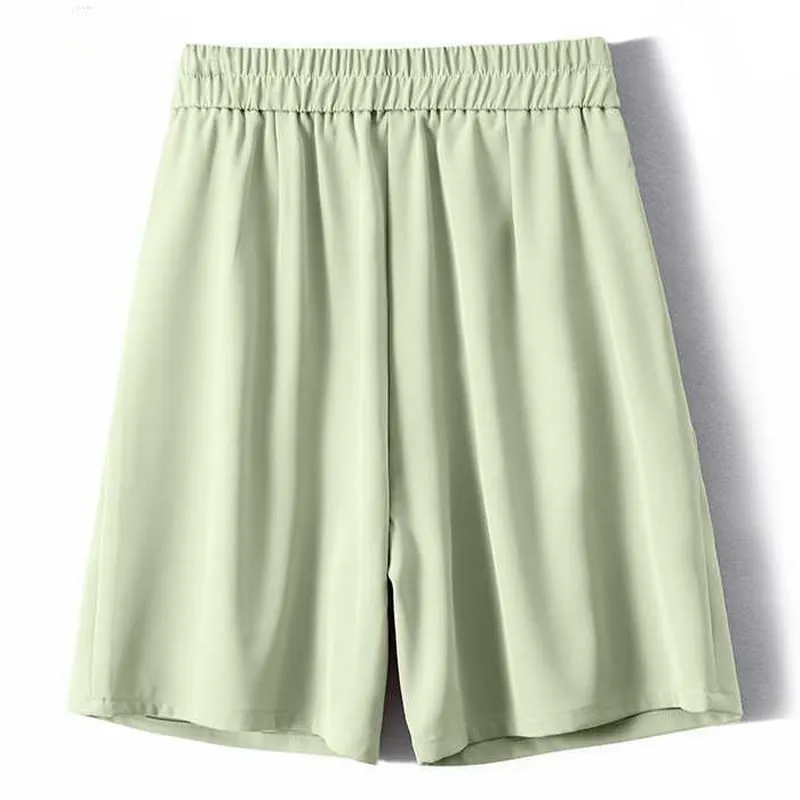 Buddha Stones Summer Casual Zipper Button Loose Plain Cotton Linen Women's Shorts With Pockets