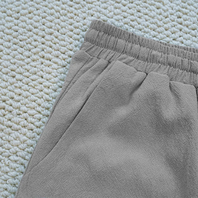 Buddha Stones Summer Plain Color Splicing Design Cotton Linen Women's Pants With Pockets