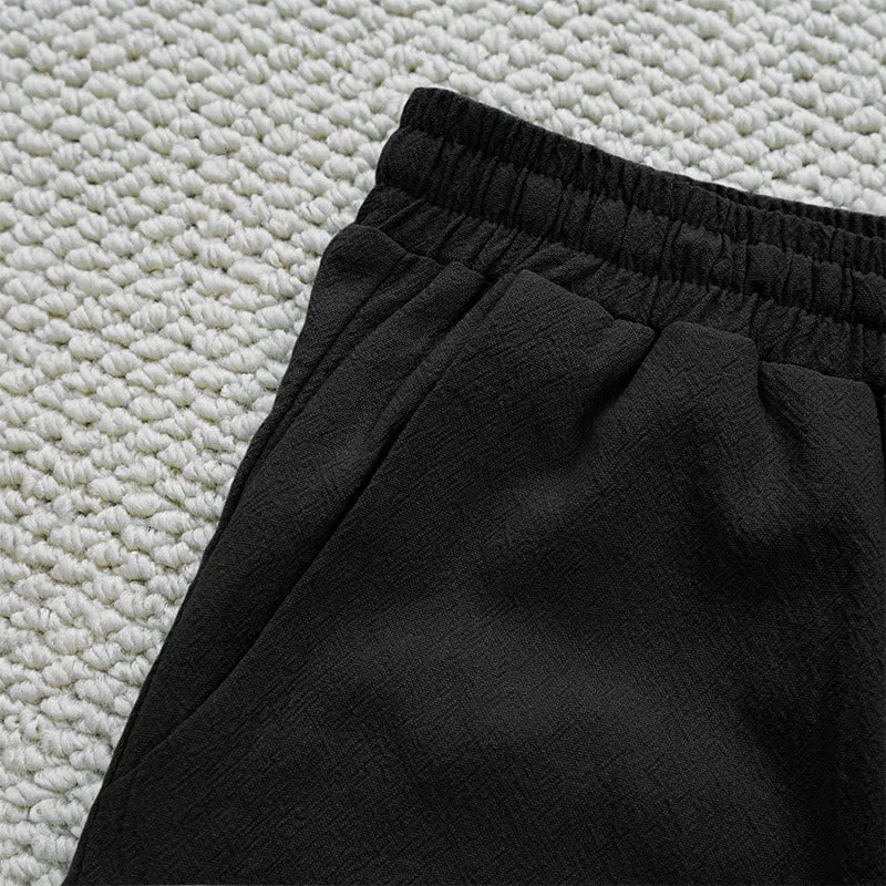 Buddha Stones Summer Plain Color Splicing Design Cotton Linen Women's Pants With Pockets