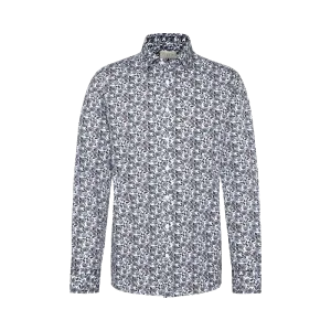Bugatti Long-sleeved shirt In a floral design in bottle green
