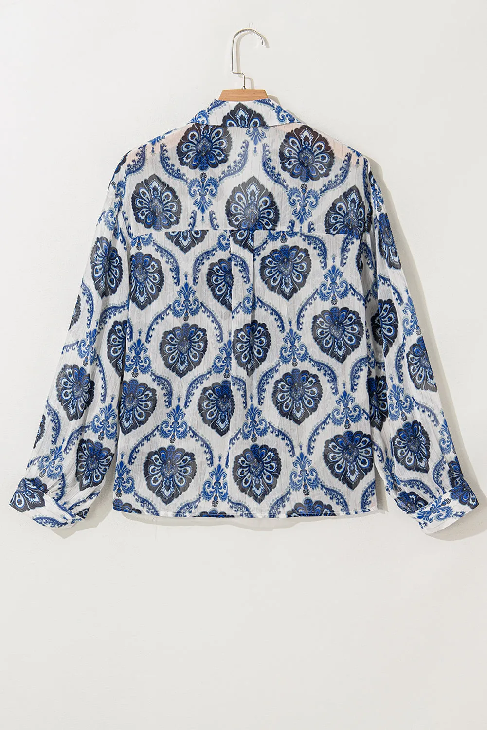 Button V Neck Loose Shirt